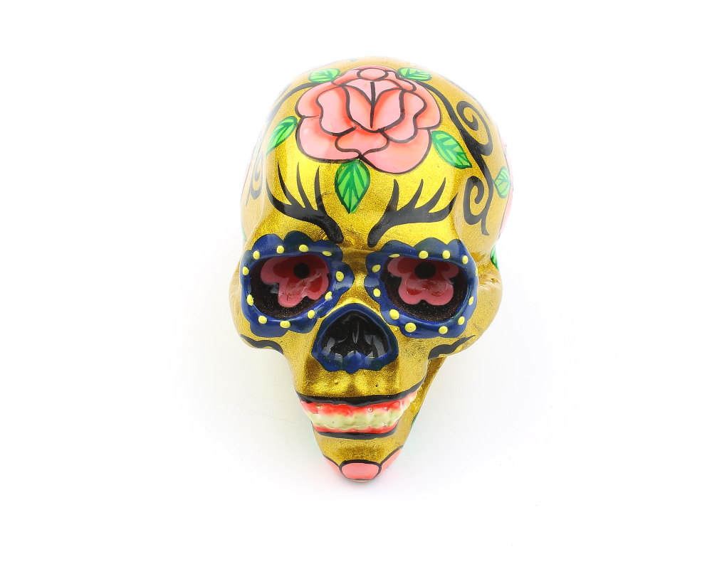 1000x800 Small Sugar Skull Decor, Hand Painted Skull, Mexican Sugar Skull - Mexican Sugar Skull Painting
