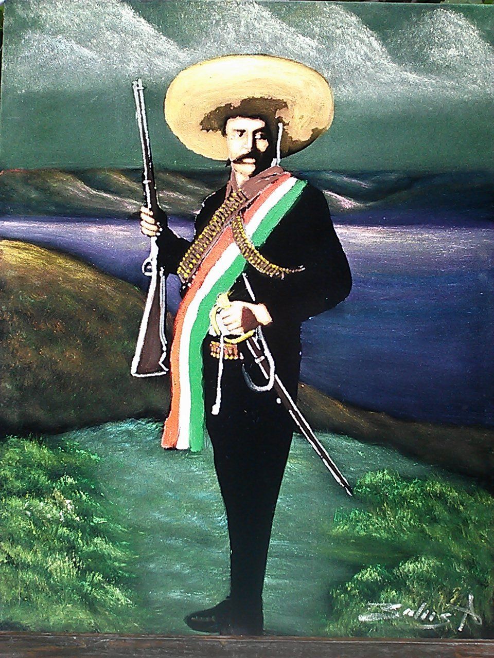 960x1280 Emiliano Zapata Prominently Led The Mexican Revolution Starting - Mexican Velvet Painting