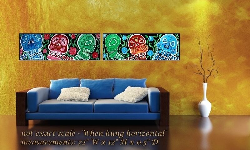 800x480 Mexican Outdoor Metal Wall Art Folk Heart Of Blog Sugar Skull - Mexican Wall Painting