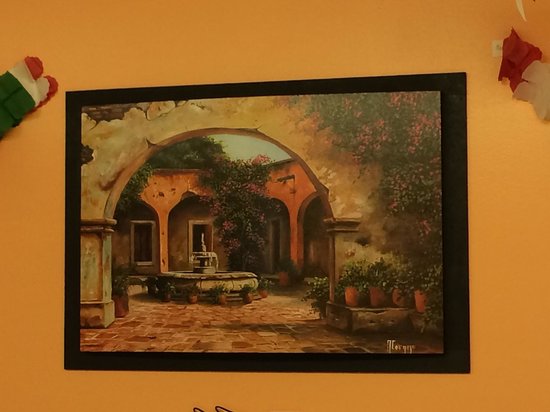 550x412 Painting On Wall Inside Restaurant. All Pictures Capture - Mexican Wall Painting