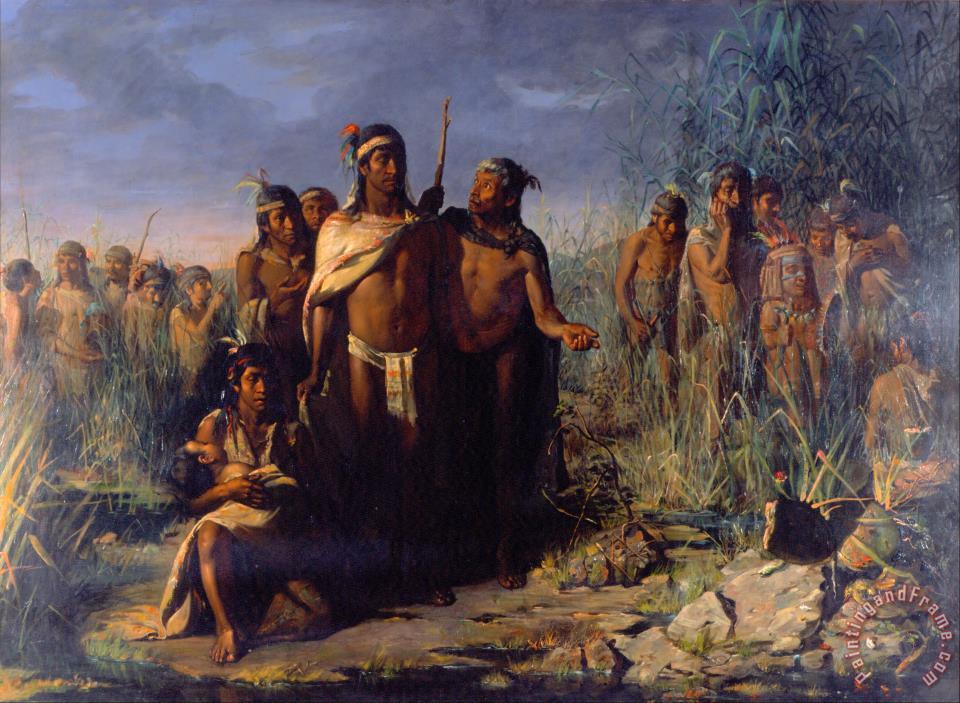 960x703 Jose Maria Jara The Founding Of Mexico City Painting - Mexico City Painting