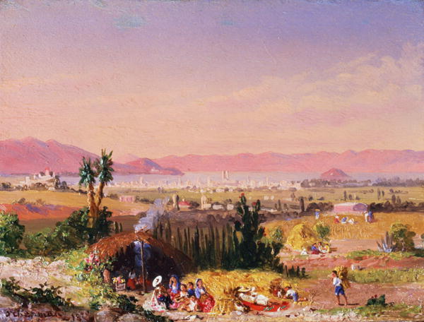 600x456 A View Of Mexico City With An Encampment 1878 Painting Conrad - Mexico City Painting