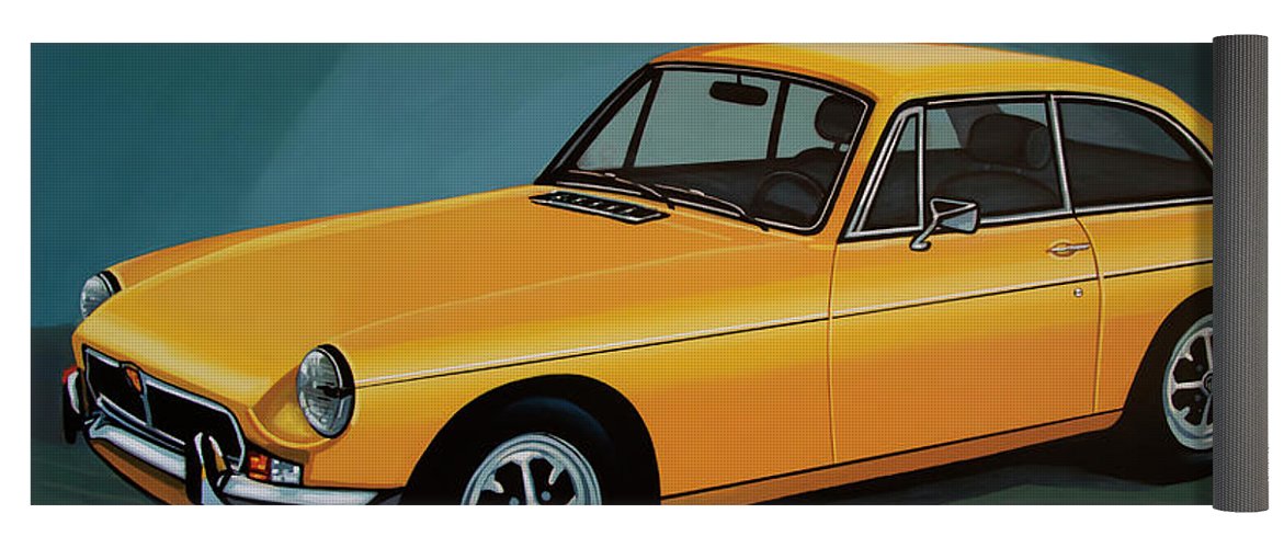 1171x500 Mgb Gt 1966 Painting Yoga Mat For Sale By Paul Meijering - Mgb Painting