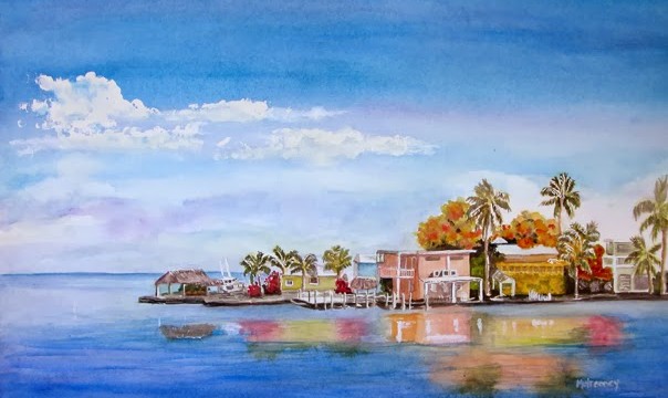 604x360 Miami Based Fine Art Watercolorist Terry Mulrooney - Miami Beach Painting
