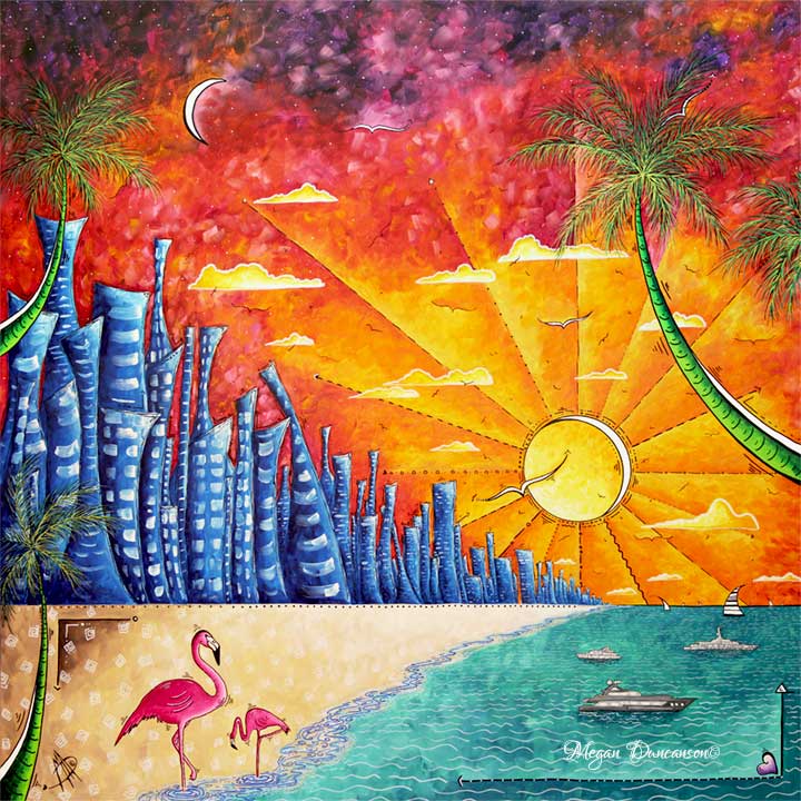 720x720 Original Pop Art Colorful Cities Of The World Paintings By - Miami Beach Painting