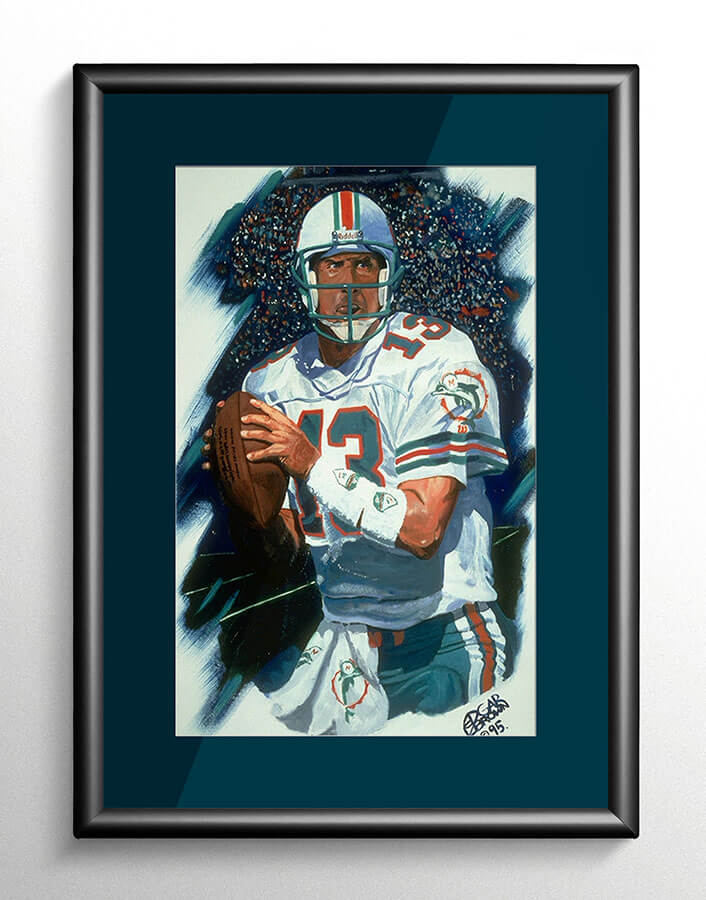 706x900 Miami Dolphins Dan Marino Painting By Edgar J. Brown - Miami Dolphins Painting