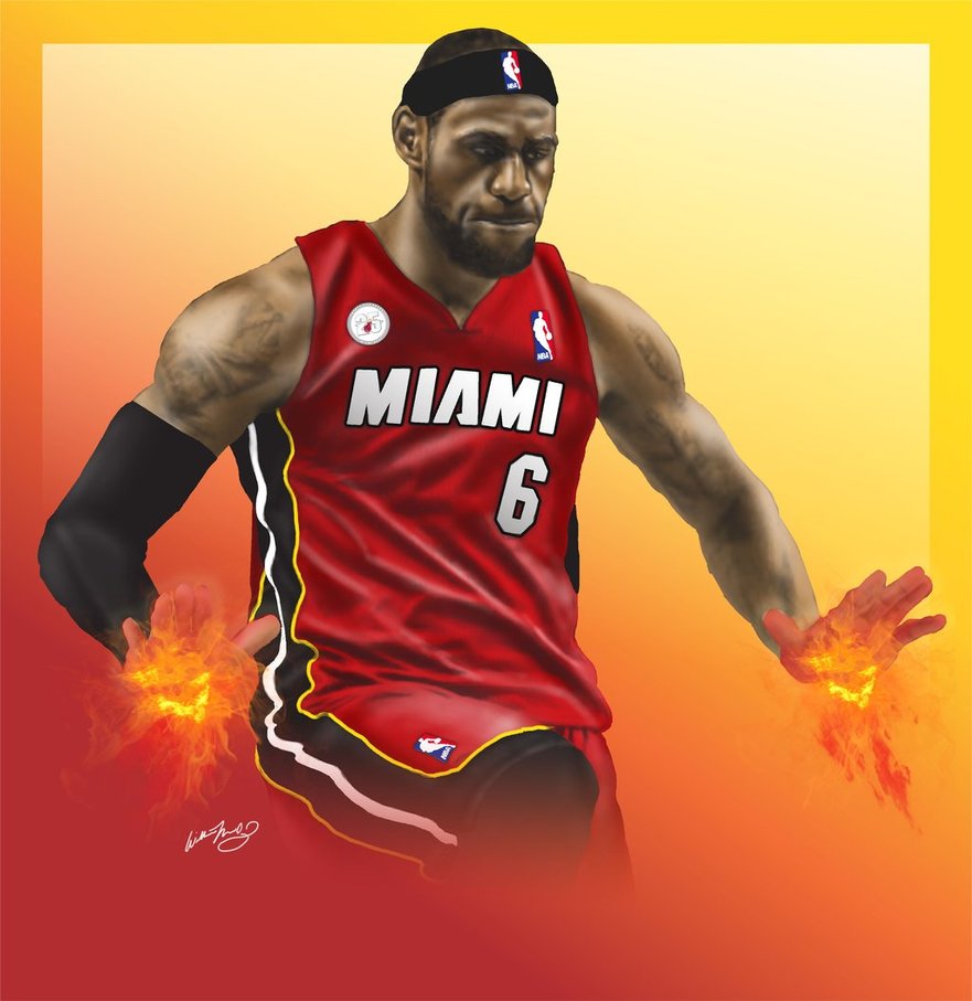 881x907 Lebron James Miami Heat By Will787pr - Miami Heat Painting