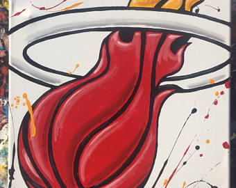 340x270 Miami Canvas Etsy - Miami Heat Painting