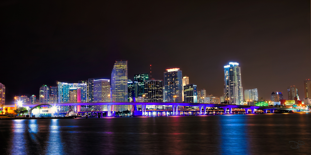 1000x500 Florida Dqphotoarts - Miami Skyline Painting