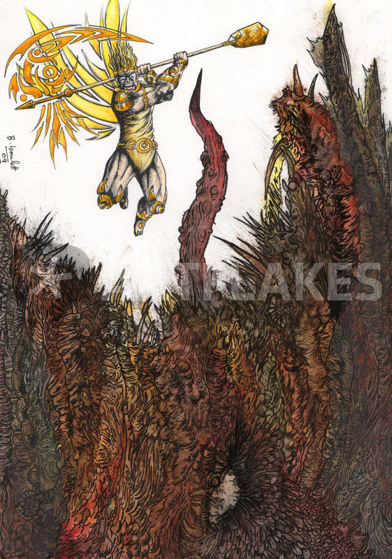 561x800 Michael Vs Lucifer Painting Art Prints And Posters By Ambroise - Michael And Lucifer Painting