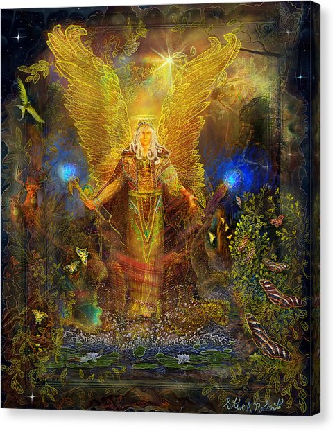 483x622 Archangel Michael Angel Tarot Card Painting By Steve Roberts - Michael Angel Painting