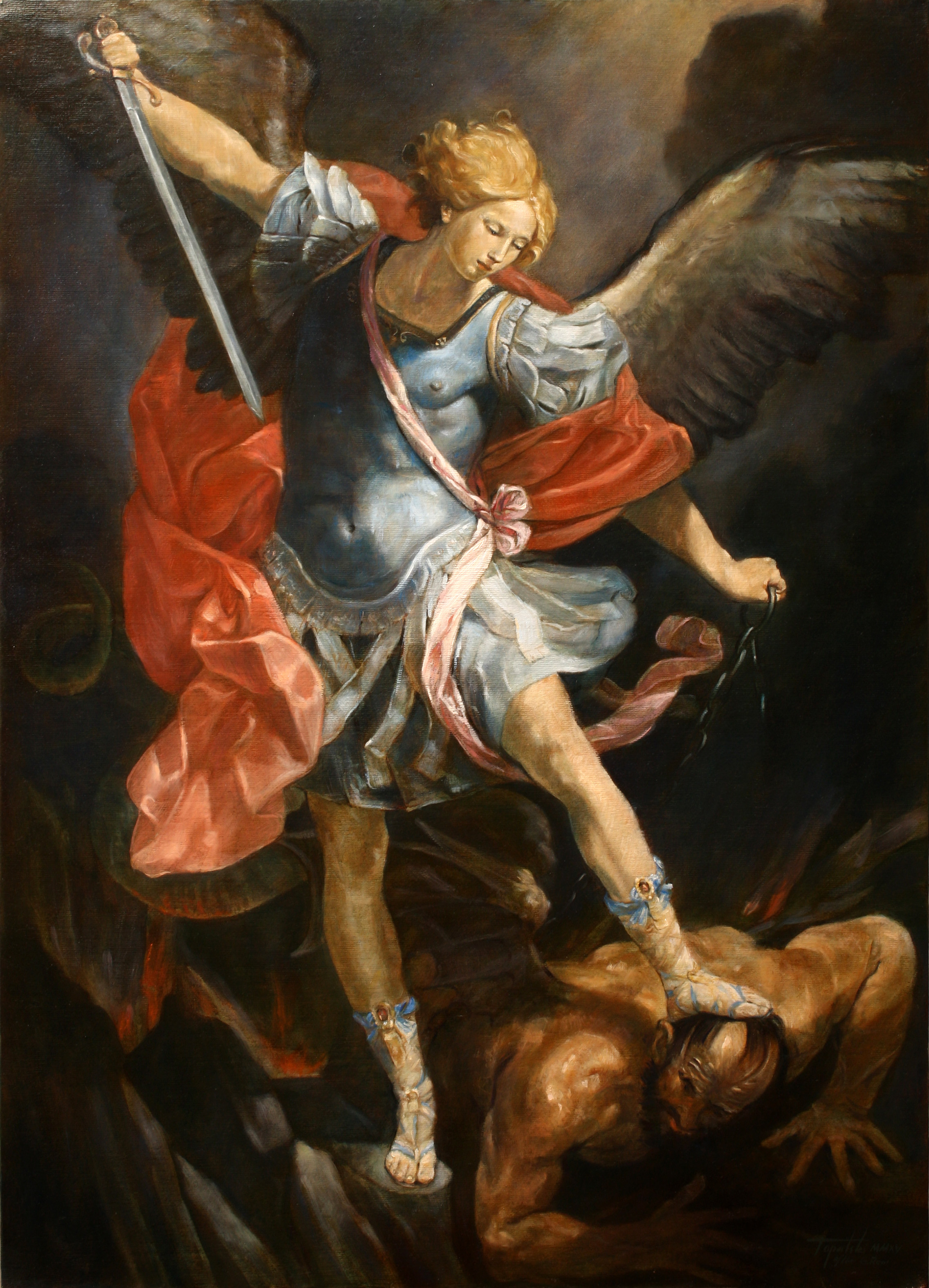2272x3151 Archangel Michael Oil Painting Fine Arts Gallery - Michael Angel Painting