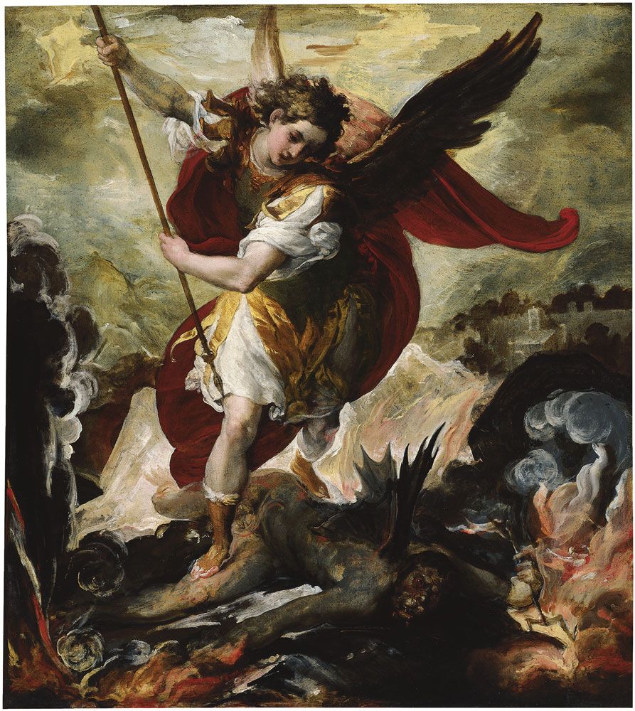 893x1000 Classic Angel Paintings Francesco Maffei, The Archangel Michael - Michael Angel Painting