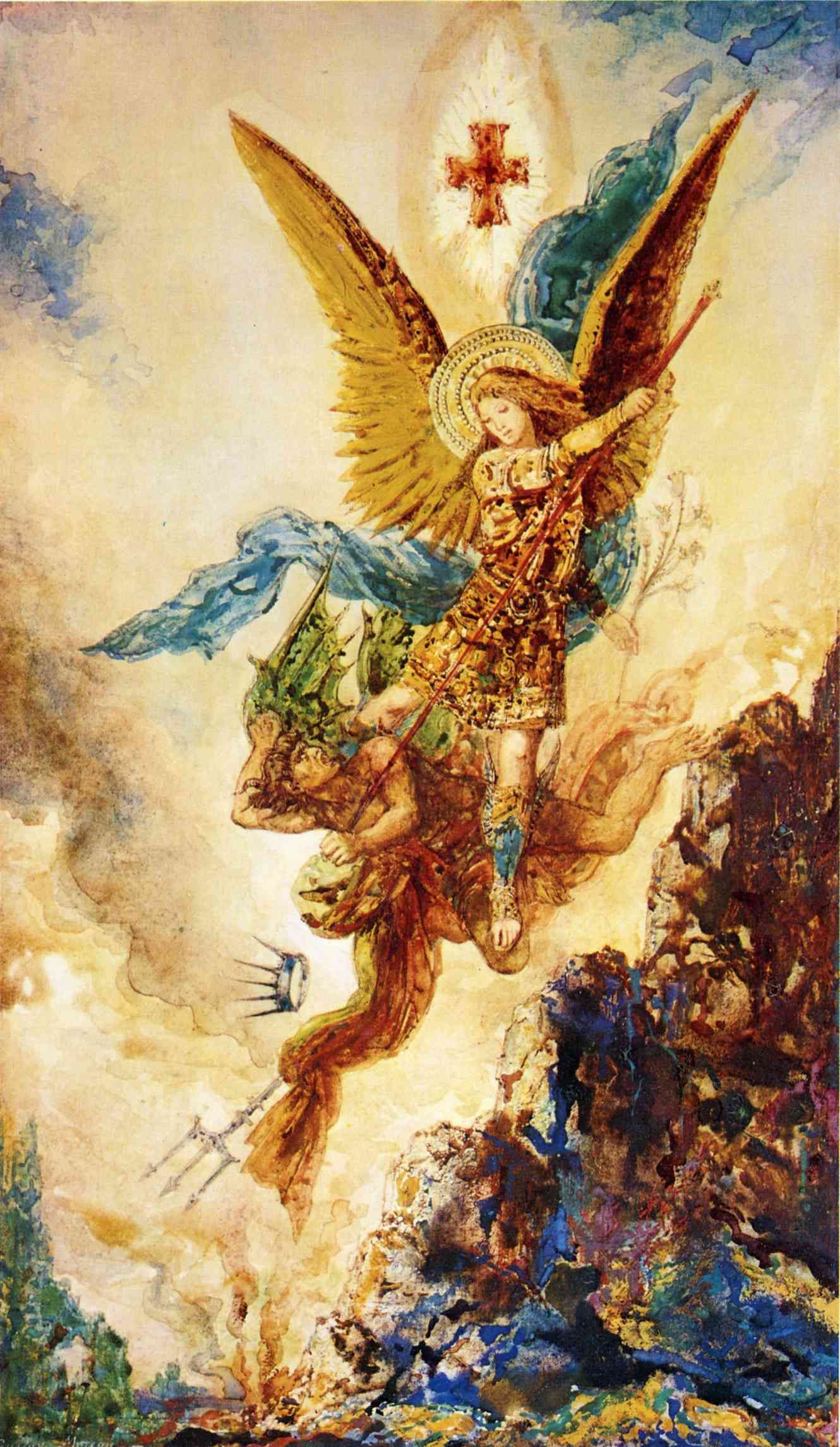 1330x2290 Gustave Moreau - Michael Angel Painting