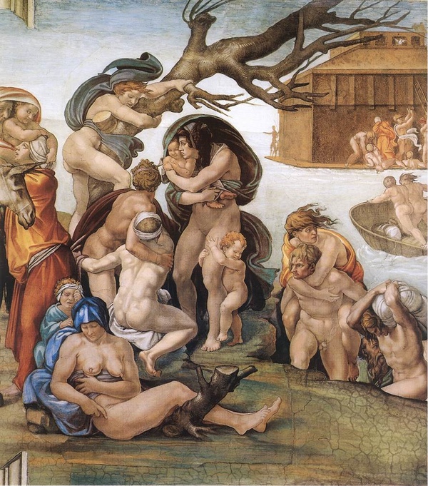 600x681 Michelangelo Painting The Sistine Chapel Harper's Magazine - Michael Angelo Painting