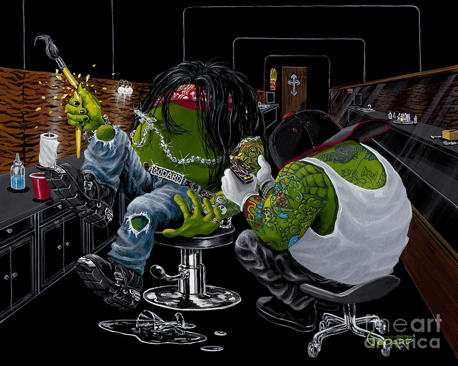 900x720 Ink Slinger Painting By Michael Godard - Michael Godard Painting