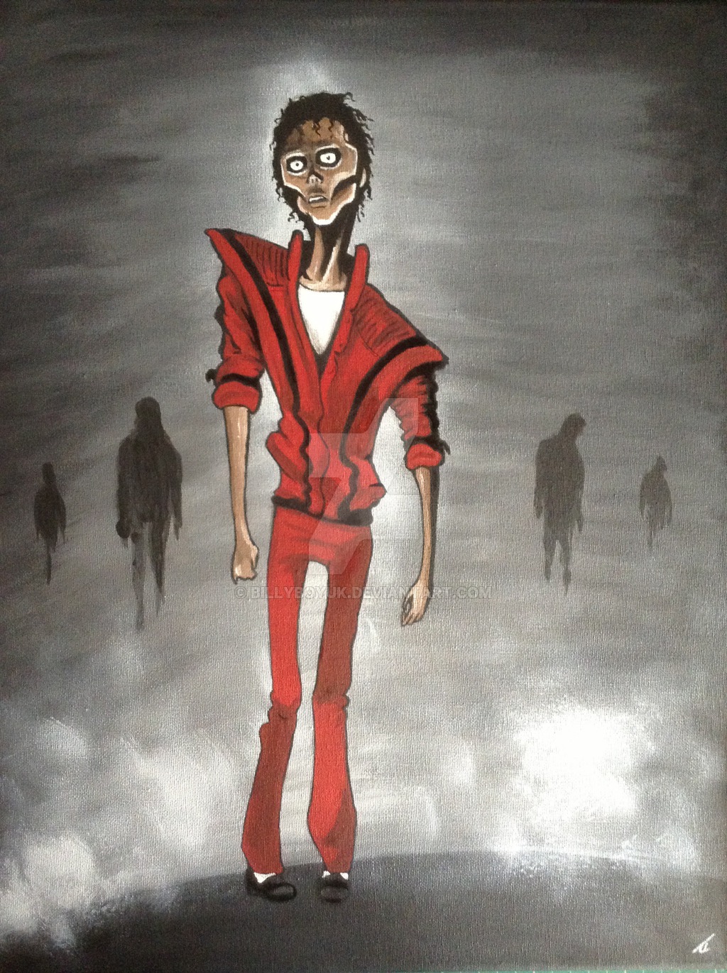 1024x1371 Michael Jackson Thriller Hand Painted Canvas By Billyboyuk - Michael Jackson Canvas Painting