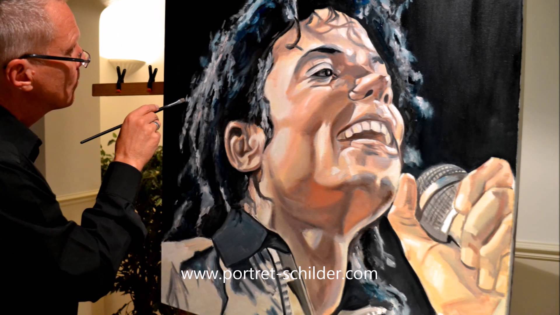 1920x1080 Michael Jackson Tribute Painting In Oil On Canvas 2014 By John - Michael Jackson Canvas Painting