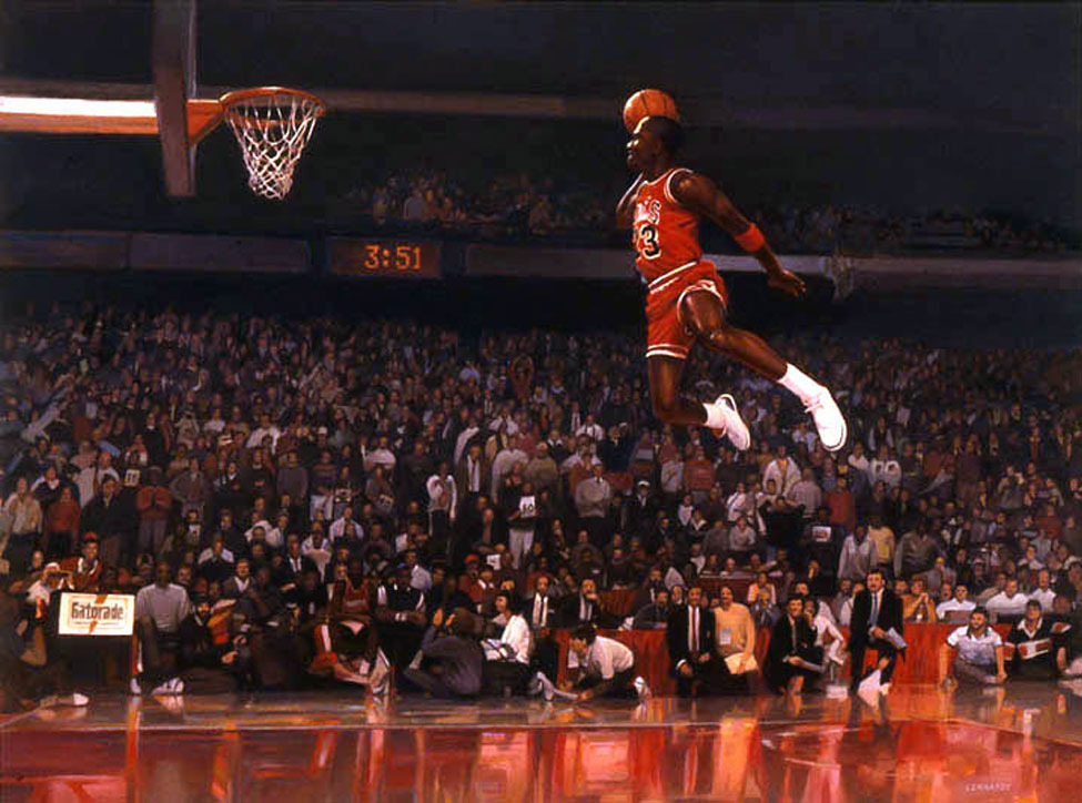 975x724 The Michael Jordan Of Paintings Oil On Canvas - Michael Jordan Canvas Painting