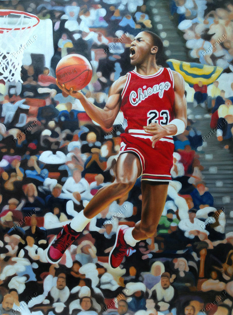 Michael Jordan Oil Painting at PaintingValley.com | Explore collection ...