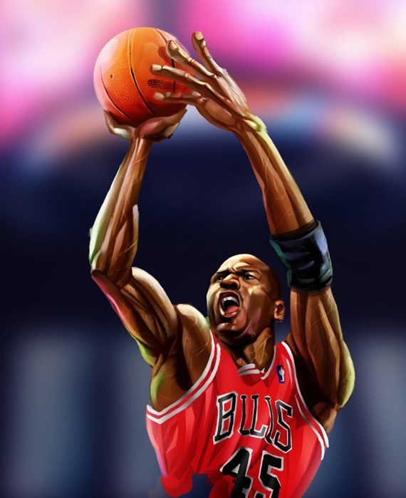 570x699 23 Art Pieces Of Michael Jordan - Michael Jordan Oil Painting