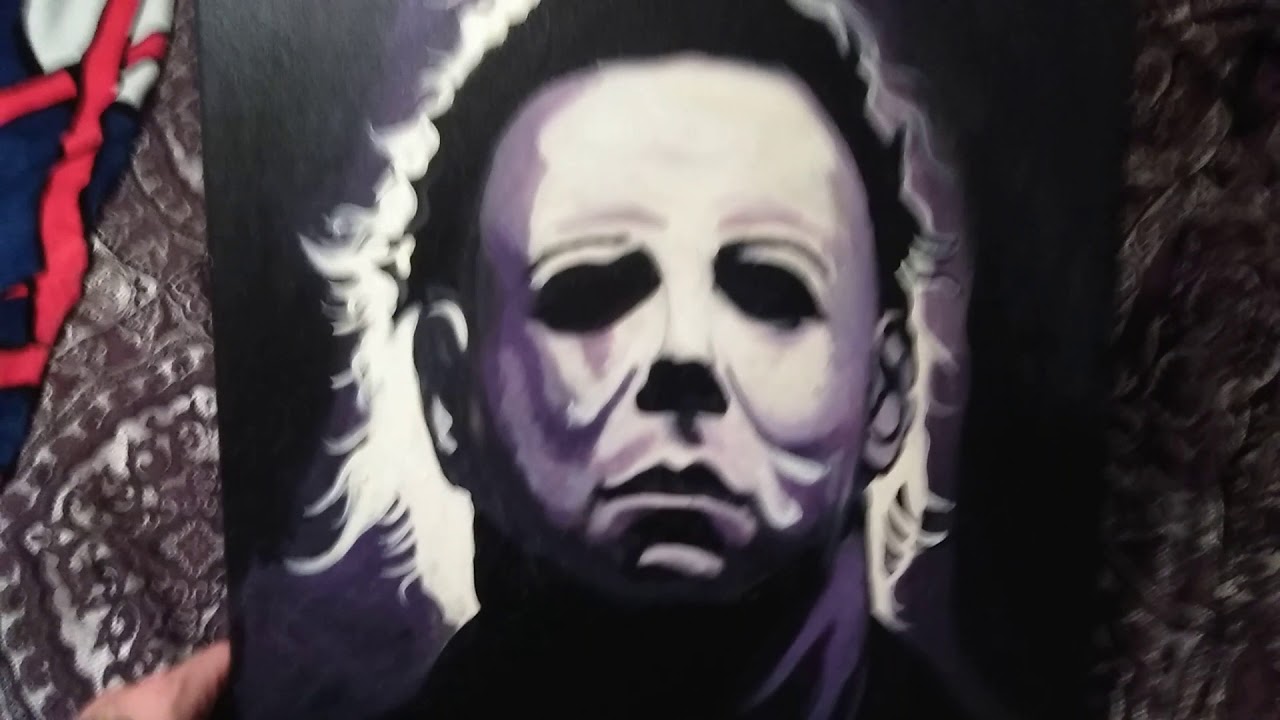1280x720 Michael Myers Chris Cargill Painting Halloween Haddenfield Michael - Michael Myers Painting