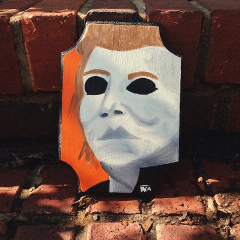 480x480 Get In The Halloween Mood With This Michael Myers Painting. - Michael Myers Painting
