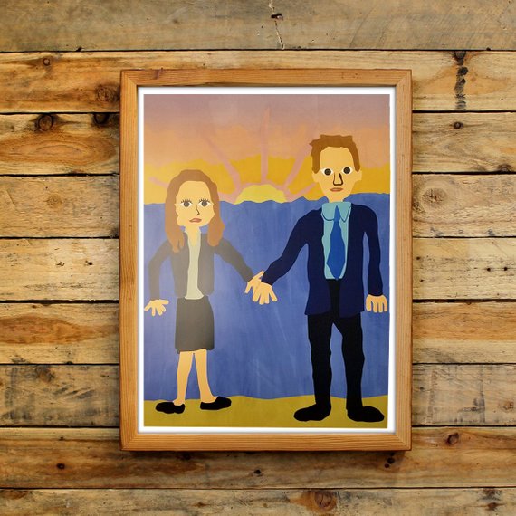 570x570 Jim And Pam Wedding Painting Poster By Michael Scott Gift Pam - Michael Scott Painting