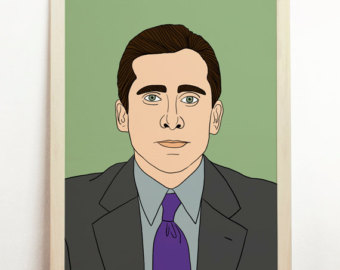 340x270 Steve Carell Greeting Card Michael Gary Scott Illustration - Michael Scott Painting