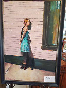 225x300 James Michalopoulos Original Oil Painting Title Unknown Ebay - Michalopoulos Oil Painting