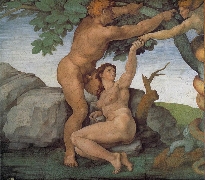 700x616 The Original Sin, 1508 1512 - Michelangelo Painting