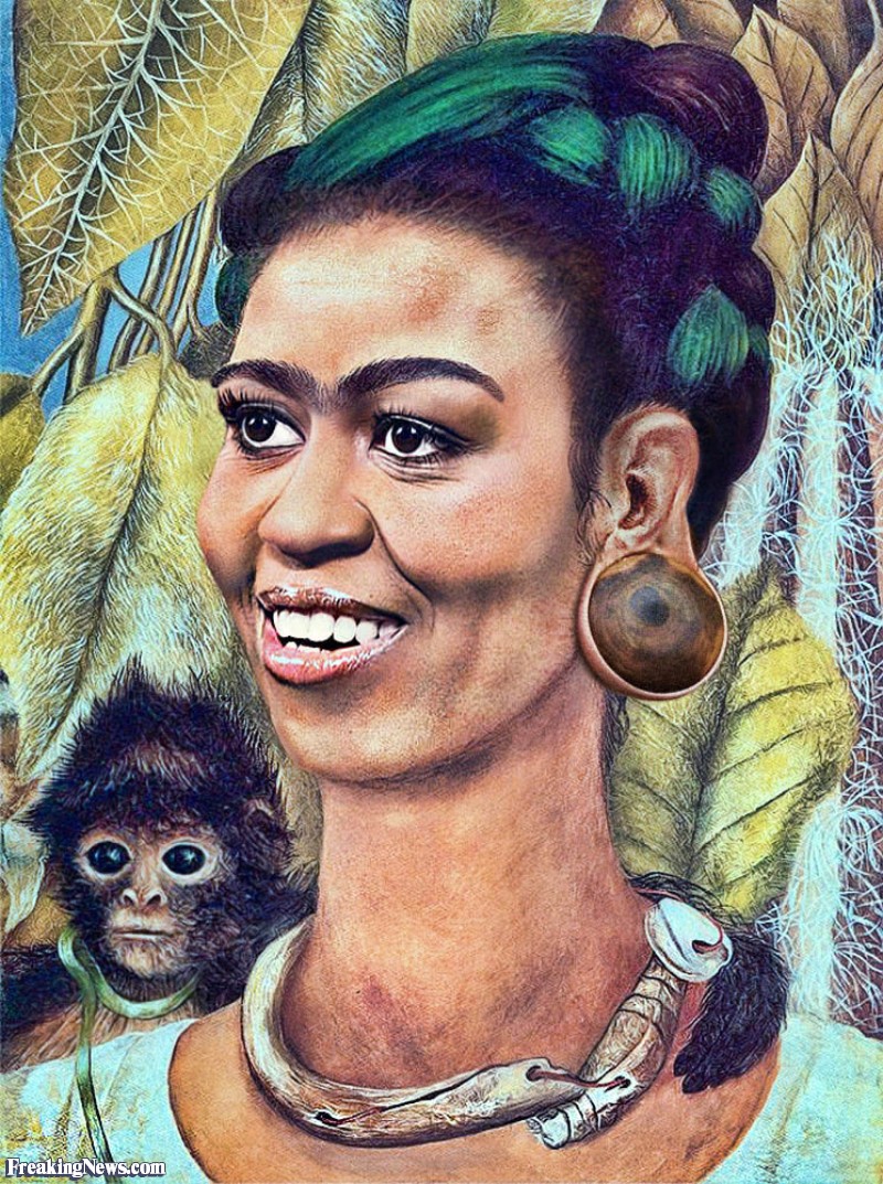 800x1073 Michelle Obama Painting By Frida Kahlo Pictures - Michelle Obama Painting