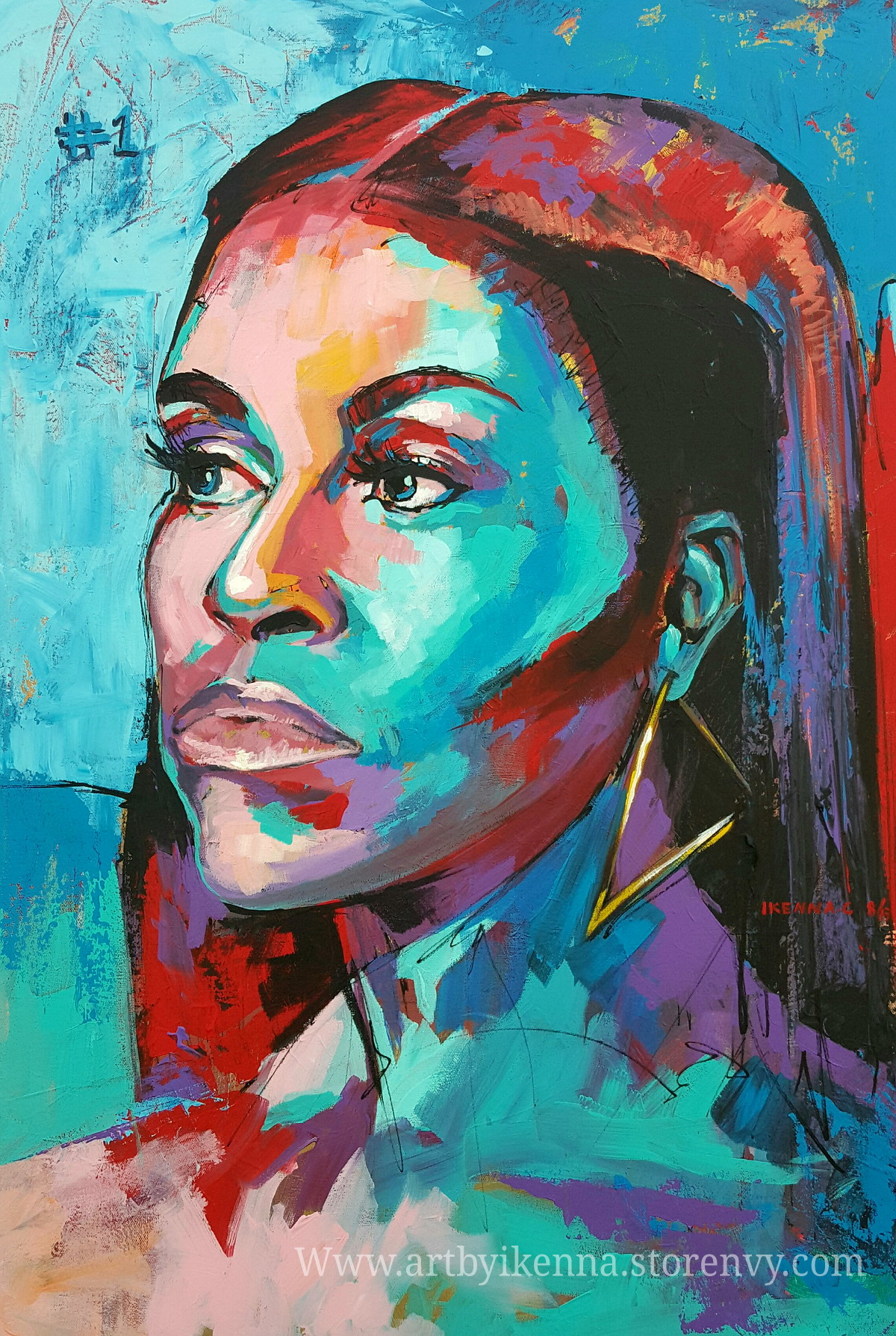 1200x1788 Michelle Obama Original Painting Ikenna Chineme Art Online - Michelle Obama Painting