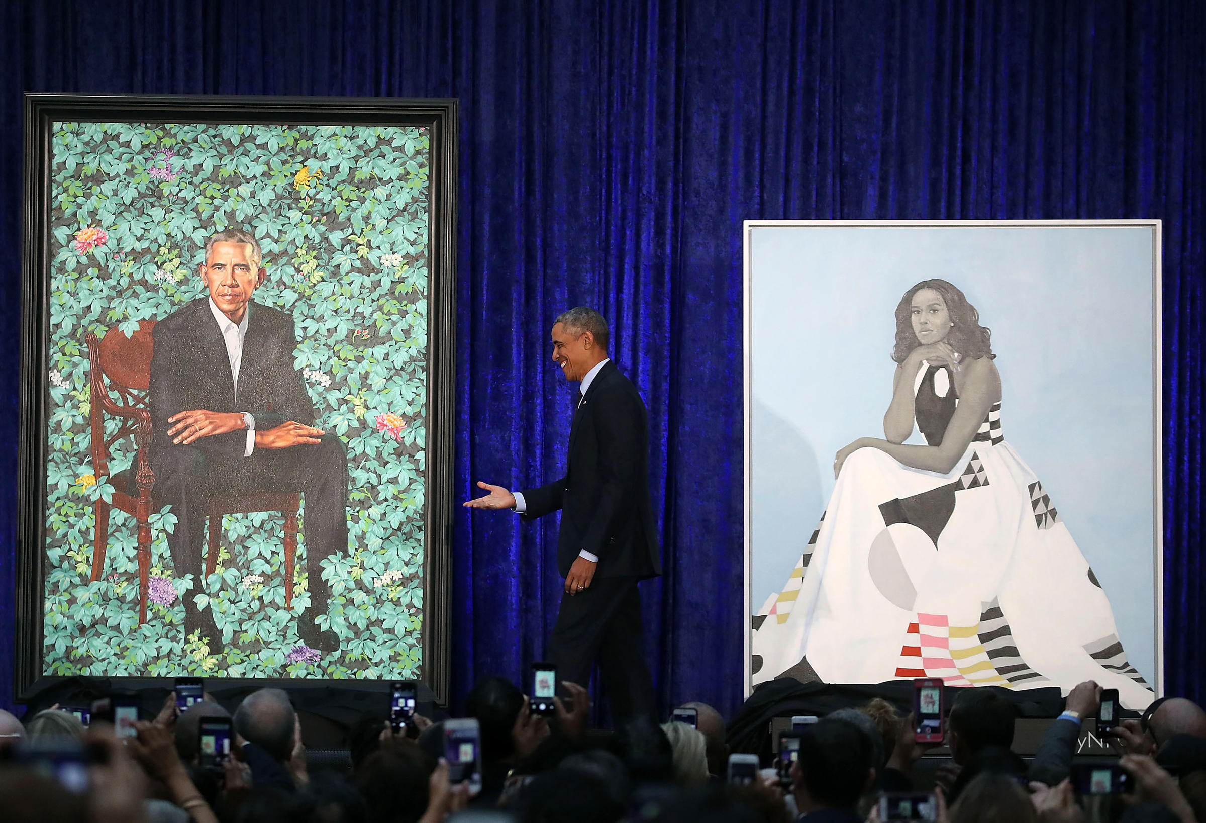 2400x1637 Paintings Of Barack And Michelle Obama Unveiled At Portrait - Michelle Obama Painting