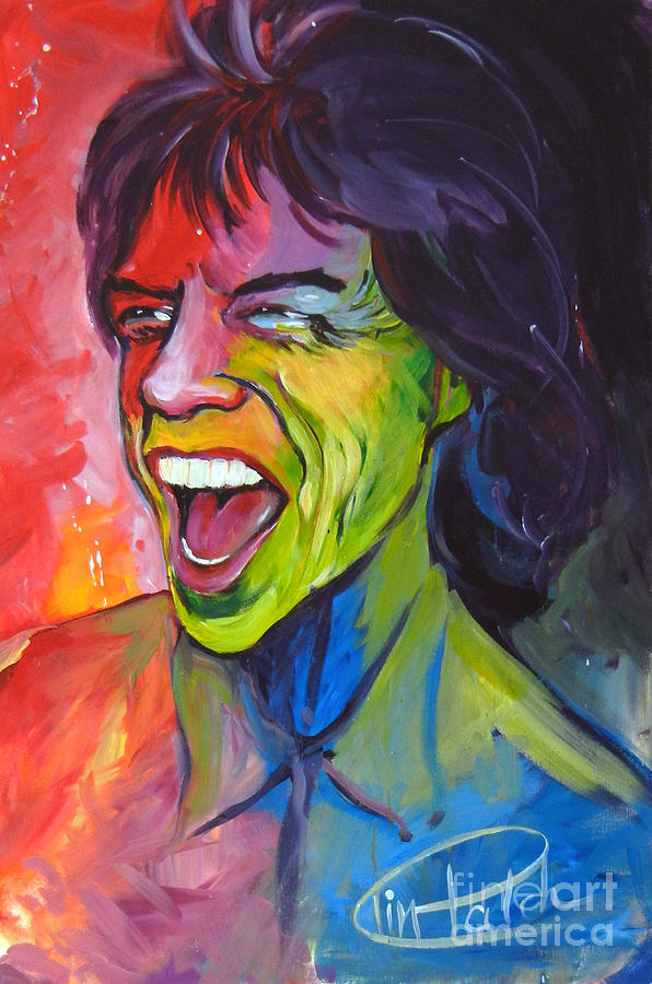 596x900 Mick Jagger Painting By Tim Patch - Mick Jagger Painting