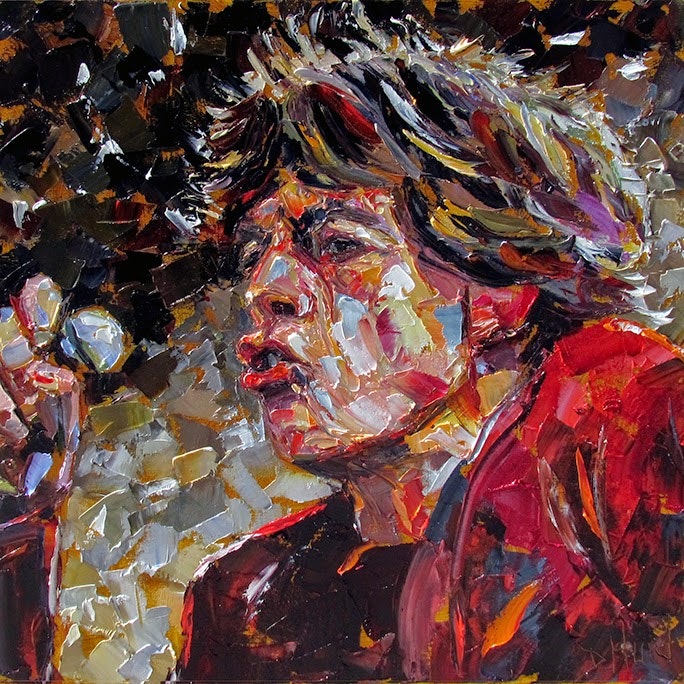 684x684 Mick Jagger Portrait Rock Painting Art Rolling Stones By Debra - Mick Jagger Painting
