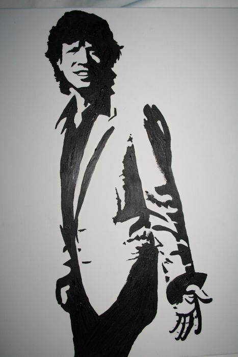 467x700 Mick Jagger Silhouette Painting - Mick Jagger Painting
