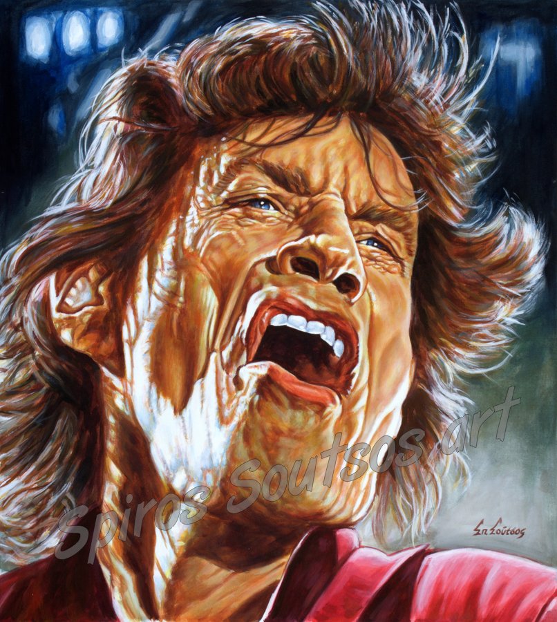 806x900 Mick Jagger, The Rolling Stones Painting Canvas Print, Wall - Mick Jagger Painting