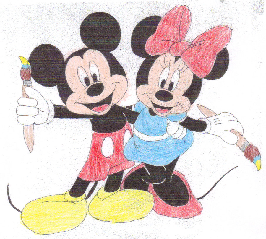 900x809 Epic Mickey And Epic Minnie By Squadunit19 - Mickey And Minnie Painting