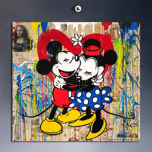 640x640 Mickey Mouse Paintings 2015 Wall Paintings Mickey Mouse Minnie - Mickey And Minnie Painting