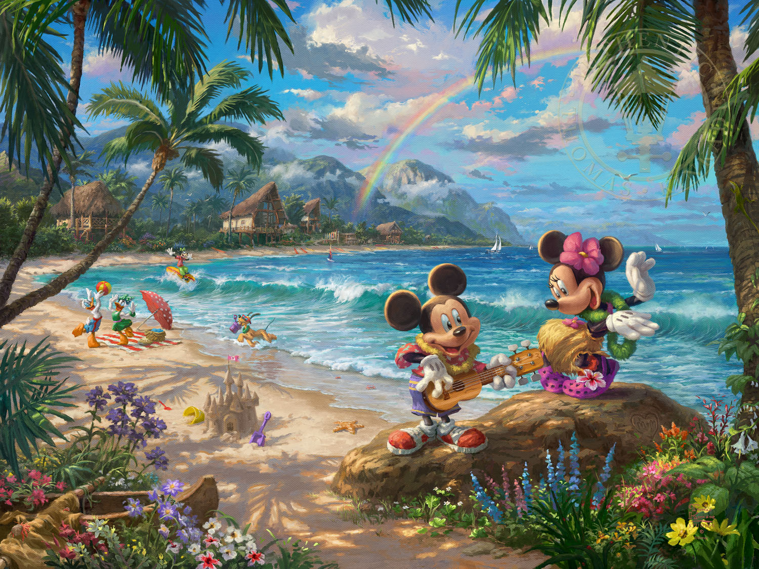 1500x1125 Mickey And Minnie In Hawaii Limited Edition Art The Thomas - Mickey And Minnie Painting