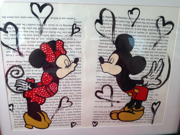 620x465 Mickey And Minnie Painting - Mickey And Minnie Painting