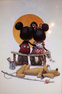 199x300 Disney Mickey And Minnie Mouse Puppy Love Canvas Art Print 27 X 40 - Mickey And Minnie Painting