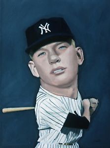 223x300 Mickey Mantle, New York Yankees Original Painting - Mickey Mantle Painting