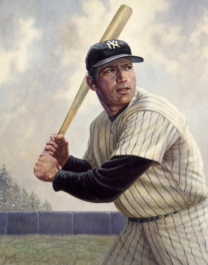 705x900 Mickey Mantle Painting By Gregory Perillo - Mickey Mantle Painting