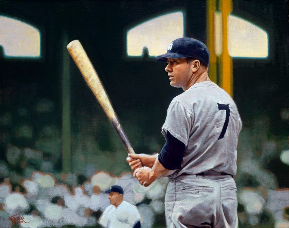960x760 Graig Kreindler Painting, Mickey Mantle, Ny Yankees. Sports Art - Mickey Mantle Painting