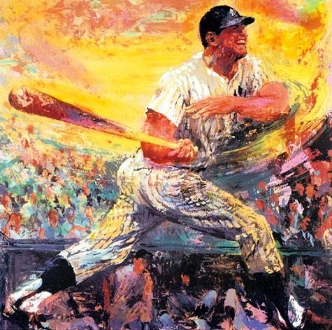 475x471 Leroy Neiman Mickey Mantle Painting Best Mickey Mantle Paintings - Mickey Mantle Painting