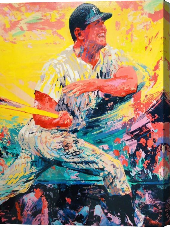 570x760 Leroy Neiman Mickey Mantle Stretched Canvas Print Canvas Art - Mickey Mantle Painting