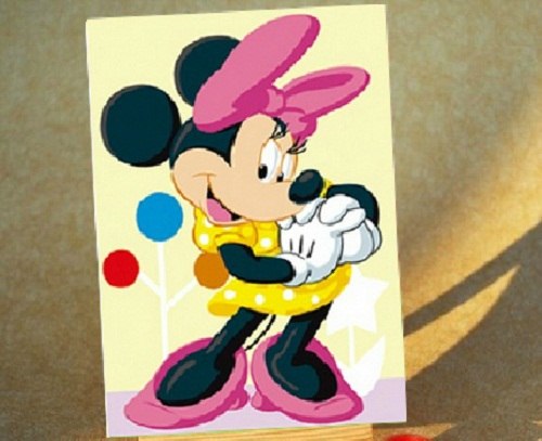 500x407 Mickey Mouse Minnie Diy Digital Oil Painting By Numbers Pictures - Mickey Mouse Canvas Painting