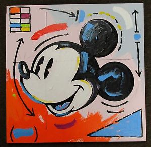 300x293 Mickey Mouse 20x20 Brown Abstract John Stango Pop Art Acrylic - Mickey Mouse Canvas Painting